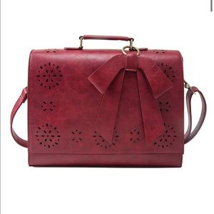 Faux leather briefcase